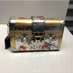 Louis Vuitton Gold/Silver Floral Petite Malle Bag