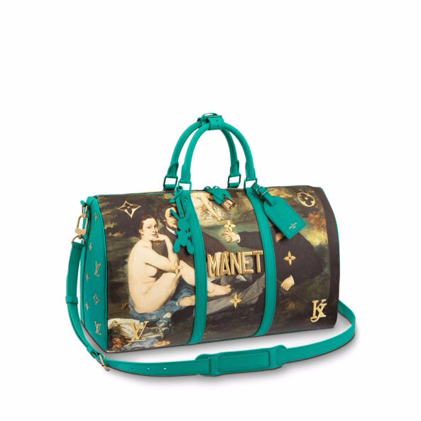 Louis Vuitton x Jeff Koons Neverfull Claude Monet Masters (Without Pouch)  MM Lavender Multicolor in Coated Canvas with Brass - US