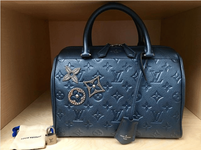 Louis Vuitton Marine Metal Monogram Empreinte with Pins Speedy Bandoulière 25 Bag 2