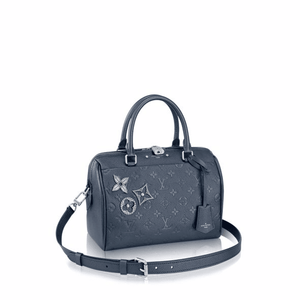 Louis Vuitton Marine Metal Monogram Empreinte with Pins Speedy Bandoulière 25 Bag