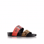 Louis Vuitton Red Calf Leather:Monogram Reverse with Kabuki Stickers Kyoto Sandal