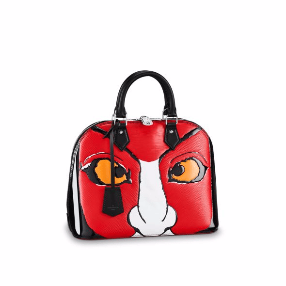 LOUIS VUITTON Kabuki Alma Epi Leather Satchel Bag Red