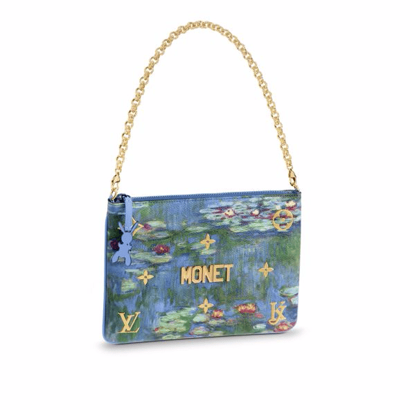 Louis Vuitton x Jeff Koons Neverfull Claude Monet Masters (Without Pouch)  MM Lavender Multicolor in Coated Canvas with Brass - US