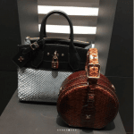 Louis Vuitton White/Black Python City Steamer and Brown Python Mini Hat Box Bags