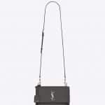 Saint Laurent Asphalt Gray Grained Leather Medium Sunset Bag