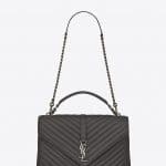 Saint Laurent Asphalt Gray Quilted Large College Bag