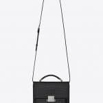 Saint Laurent Black Crocodile-Embossed Matte Bellechasse Medium Bag