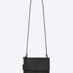 Saint Laurent Black Grained Leather Medium Sunset Bag