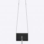 Saint Laurent Black Kate Chain and Tassel Wallet