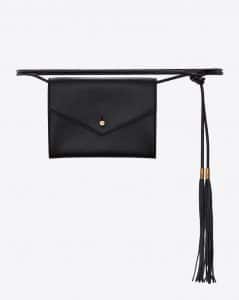 Saint Laurent Black Leather Envelope Belt Bag