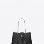 Saint Laurent Black Y Quilted Leather Large Loulou Shopping Bag
