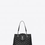 Saint Laurent Black Y Quilted Leather Small Loulou Shopping Bag