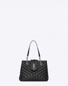 Saint Laurent Black Y Quilted Leather Small Loulou Shopping Bag