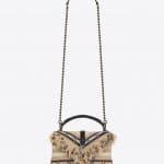 Saint Laurent Black/Beige Berber Cloth with Tassels Medium College Bag