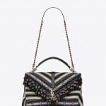 Saint Laurent Black/White Berber Cloth Large College Bag