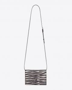 Saint Laurent Black/White Zebra-Stripe Ayers Kate Toy Bag