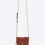 Saint Laurent Cognac Vintage Leather with Plaited Edges Charlotte Toy Bag