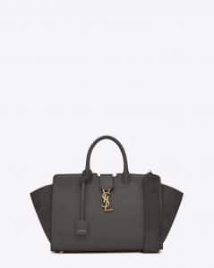 Saint Laurent Gray Leather/Suede Small Downtown YSL Bag