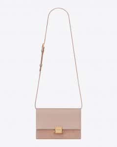 Saint Laurent Pink Leather/Suede Bellechasse Medium Bag