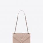 Saint Laurent Pink Quilted Medium Envelope Bag