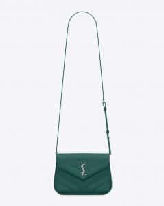 Saint Laurent Shiny Water-Green Y Quilted Leather Loulou Toy Bag
