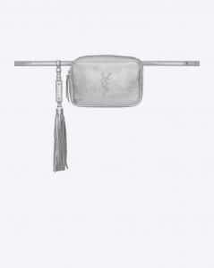Saint Laurent Silver Patinated Leather Lou Belt Bag