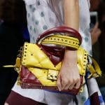 Valentino Yellow/Burgundy Rockstud Top Handle Bag - Spring 2018