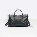 Balenciaga Black Classic City with Logo Strap Bag