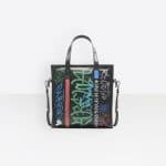 Balenciaga Black Graffiti Bazar Shopper S Bag