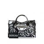 Balenciaga Black Graffiti Classic City Bag