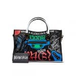 Balenciaga Black Graffiti Classic City S Bag