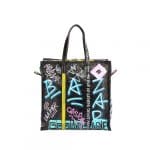 Balenciaga Black/Multicolor Graffiti Bazar Shopper M Bag