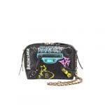 Balenciaga Black/Multicolor Graffiti Classic Reporter XS Bag