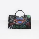 Balenciaga Black/White Graffiti Classic City Bag