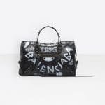 Balenciaga Black/White/Natural Graffiti Classic City S Bag