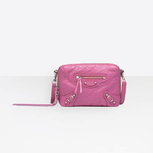 Balenciaga XS Pink Rose Flamingo Classic Reporter Bag Crossbody Clutch NWT  $1290