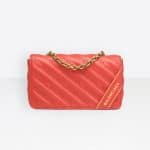 Balenciaga Rouge Tango Blanket Chain Wallet Bag