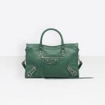 Balenciaga Vert Perroquet Classic Metallic Edge City S Bag