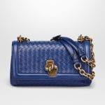 Bottega Veneta Cobalt Intrecciato Nappa Top Olimpia Knot Bag