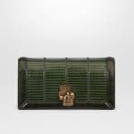 Bottega Veneta Ivy Dark Moss Elaphe Knot Clutch Bag