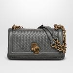 Bottega Veneta Light Grey Intrecciato Nappa Top Olimpia Knot Bag