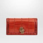 Bottega Veneta Terracotta Elaphe Knot Clutch Bag