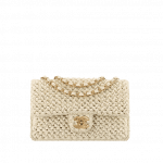 Chanel Beige Crochet Classic Flap Medium Bag