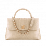 Chanel Beige Python Coco Handle Medium Bag