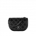 Chanel Black Coco Eyelets Large Flap Bag