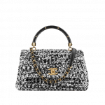 Chanel Black/Beige Crochet/Lambskin Coco Handle Small Bag