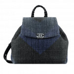Chanel Black/Navy Blue Printed Canvas Braided with Style Backpack Bag
