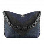 Chanel Black/Navy Blue Printed Canvas Braided with Style Hobo Bag