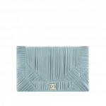 Chanel Blue Coco Pleats Small Clutch Bag