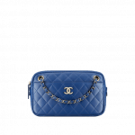 Chanel Blue Lambskin Camera Case Bag